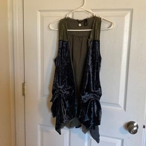 BKE velvet and lace tie vest